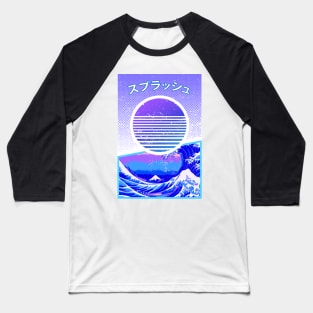 Japanese Vaporwave Splash Baseball T-Shirt